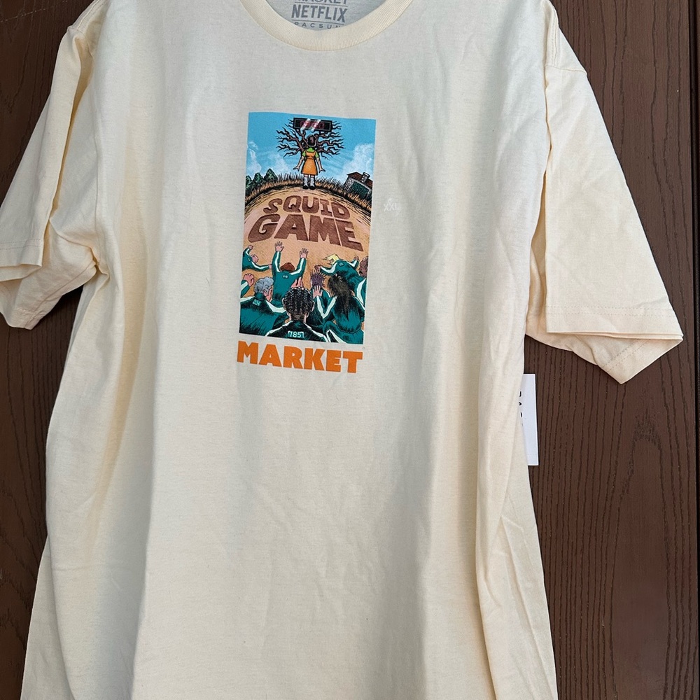 Netflix Pacsun Market collaboration Squid Game Cream Graphic Tee